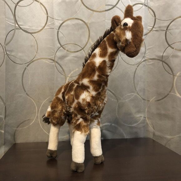Realistic Giraffe Plush Stuffed Animal Safari Jungle Toy Soft 15" Tall Poseable - Picture 2 of 9
